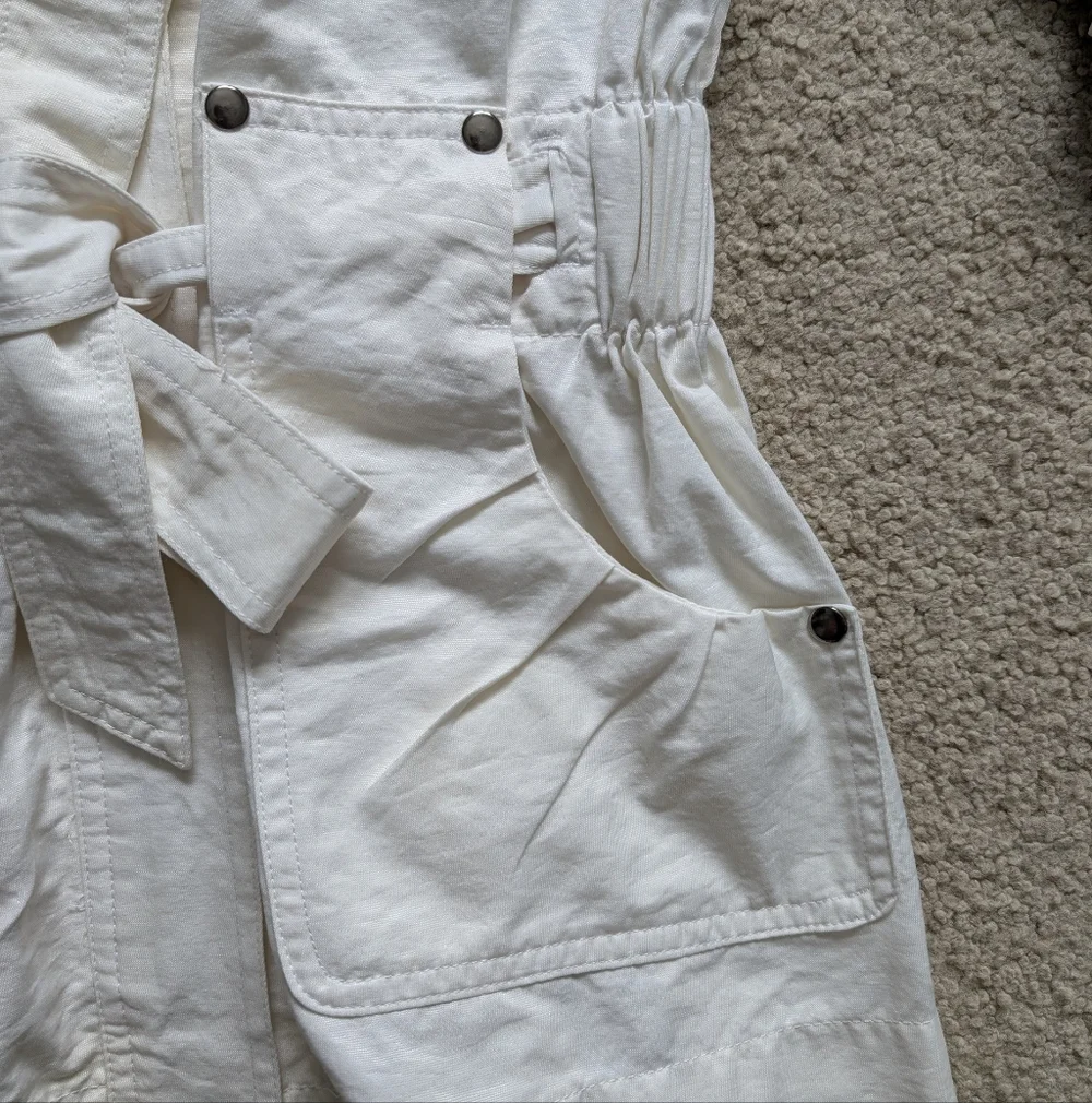 Luii White High Collar Half Sleeve Jacket Size Small - Picture 7 of 11